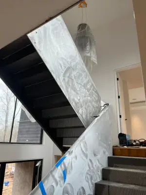 Contemporary black-painted aluminum stairs — House Painting Services project by Regal Line Painting LLC