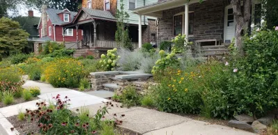 Front Wildflower Garden with Kneewall and Stairs — Landscape Design project by GLDesigns in Narberth