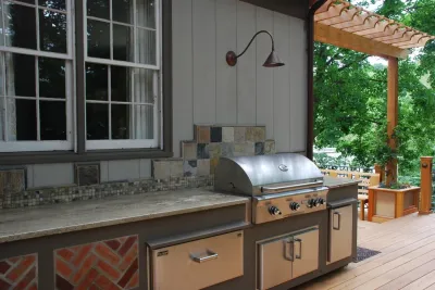 Outdoor Kitchen & Living Space by GLDesigns