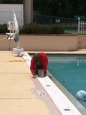 Deck painting for the pool — House Painting Services project by American Veterans Painting, LLC