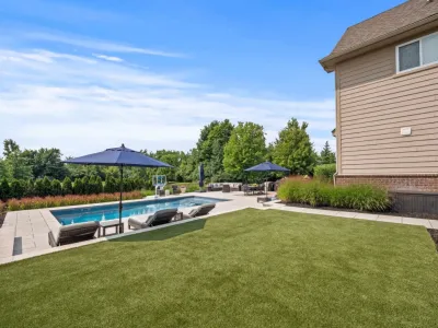 South Lyon Back Yard Pool & Patio — Landscape Design project by Great Oaks Landscape Associates Inc. in South Lyon