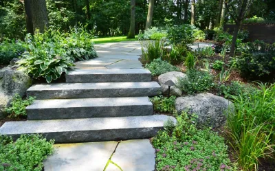 Backyard Woodland Haven — Landscape Design project by Great Oaks Landscape Associates Inc.