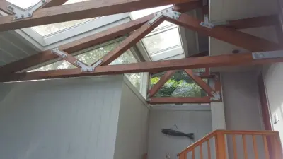 Cleaning Windows in the Recreation Room — House Painting Services project by L.W. Winslow Painting, INC.