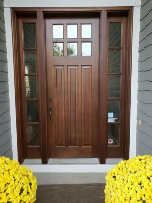 Restore Stained Entrance Door — House Painting Services project by Palmer Painting