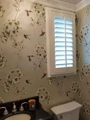 Home Bathroom Wallpaper — House Painting Services project by Precision Wallcovering And Painting