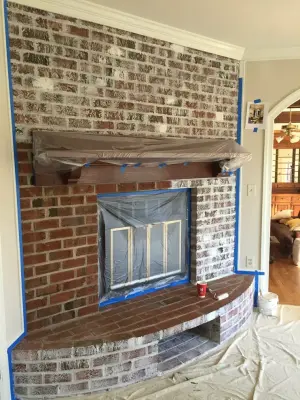 Whitewashing Fireplace in Richmond, VA — House Painting Services project by Tech Painting Company