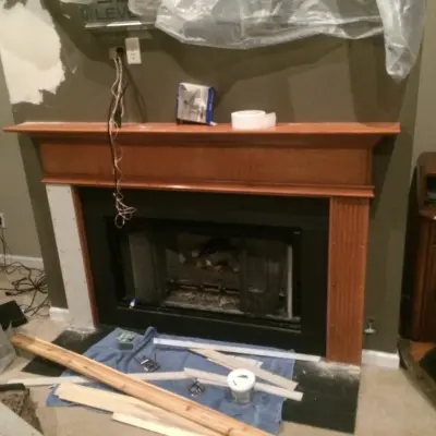 Wood-Finish to "Stone" Fireplace by Color Craftsmen: Fireplace Makeovers