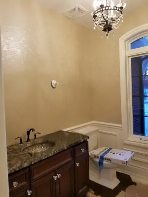 Powder Room Wallpaper Installation by Abode Couture LLC