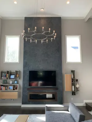 Veined Venetian Plaster - Fireplace — House Painting Services project by VN Faux Painting