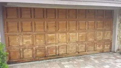 Timber garage entrance — House Painting Services project by Sean Downs Painting & Wallcoverings, Inc.