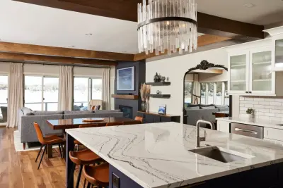 Lakeside Elegance: A Transitional Kitchen Renovation with Scenic Vistas by Bluestem Remodeling