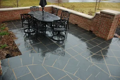 Black Slate Paving Patterns - Terrace — Landscape Design project by Land Architects, Inc.