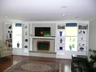 Custom Shelving for the Living Room by J Brewer And Associates, INC.