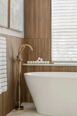 Contemporary Luxury Primary Bathroom by Sarah Kraus Bartelson - S&W Kitchens