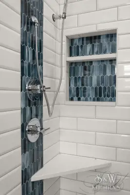 Contemporary Blues Luxury Bathroom by Sarah Kraus Bartelson - S&W Kitchens