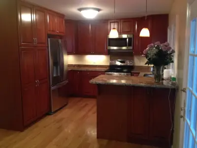 Contemporary Cherry Kitchens by Construction Solutions