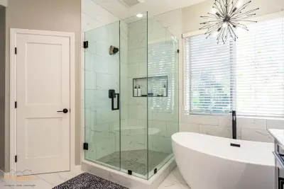 Contemporary Bathroom Renovation, Tustin CA by OC Builders Group