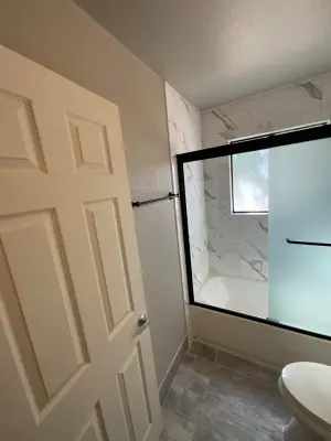 Contemporary Bathroom Renovation in Sacramento by Noor Construction Inc.