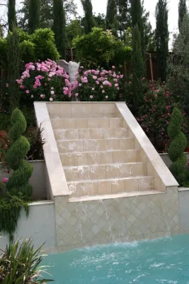 Water stairway — Landscape Design project by Michael Glassman & Associates in Granite Bay