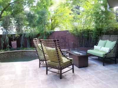 Small Intimate Courtyard Backyard by Michael Glassman & Associates