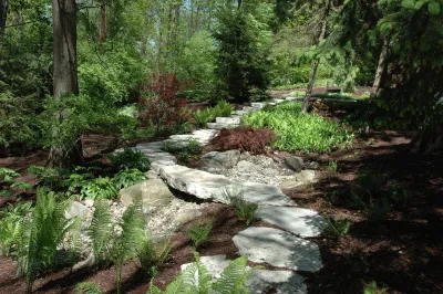 Stone Pathway and Woodland Garden — Landscape Design project by Land Architects, Inc.