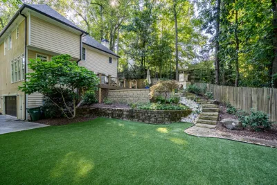 Smith- Fireplace & Backyard Design — Landscape Design project by Michaelangelo's Sustainable Landscape & Design in Atlanta