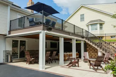 Completed Underdeck Area for Open Deck by Heartlands Building Company