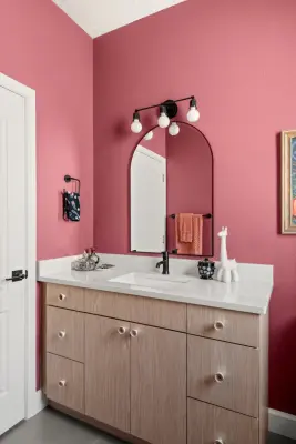 Charming Pink Bathroom by Sarah Kraus Bartelson - S&W Kitchens