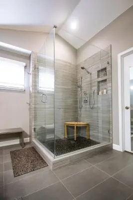 Renner Contemporary Bathroom and Staircase Design by Freestone LLC Design-build