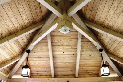 Enclosed Heavy Timber Pavilion in East Tennessee by Homestead Timber Frames