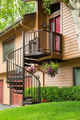 Spiral Staircase Entrance Platform — Design-Build Services project by Treeline Construction