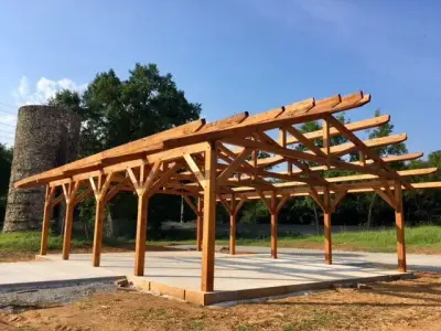 Sterchi Farms Trailhead Shelter by Homestead Timber Frames