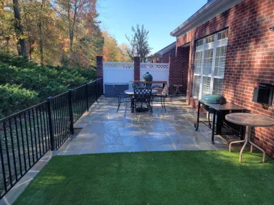 Low Maintenance Private Patio w/ Artificial Turf by Plant Man