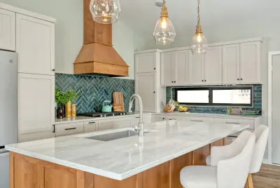 Cozy Forest and Green Tones Kitchen — Design-Build Services project by Becker Building & Remodeling Inc.