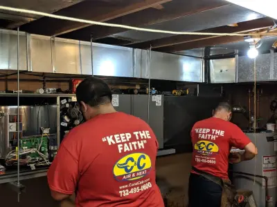 Lennox Wall-Mounted Unit and Boiler Setup — Heating & Cooling Services project by C&C Air Conditioning, Heating, And Plumbing