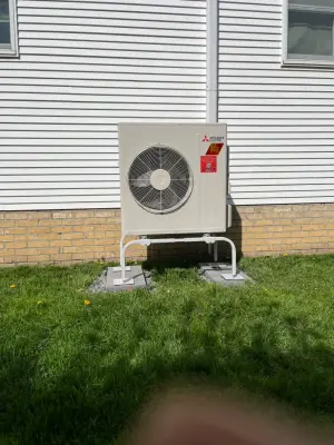 Mitsubishi Condenser Installation — Heating & Cooling Services project by Stellitano Heating & Air Conditioning INC