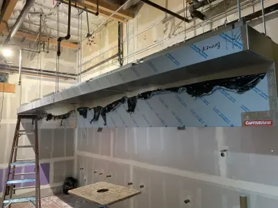 Persian Cuisine Kitchen Hood Insulation — Heating & Cooling Services project by Caspian Air Conditioning