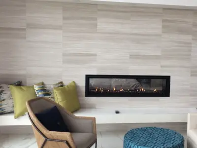 Transparent Fireplace in the Master Suite — Heating & Cooling Services project by Diamond Heating