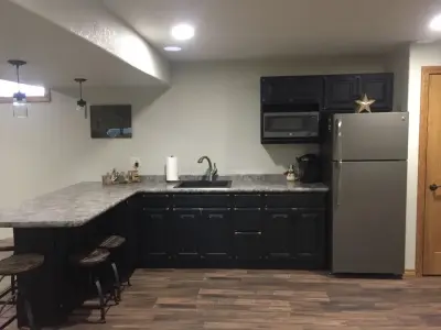 Charred Rustic Wet Bar — Kitchen Remodeling project by Eagle River Cabinets