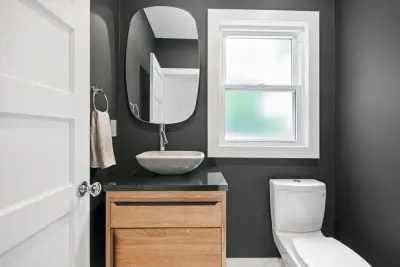 European-Inspired Powder Room in Glen Ridge, NJ — Kitchen Remodeling project by NJ Kitchens And Baths
