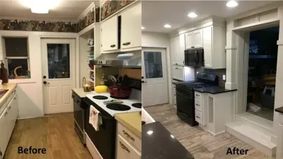 Farmhouse Log Wall Renovation — Kitchen Remodeling project by Kitchens & Co