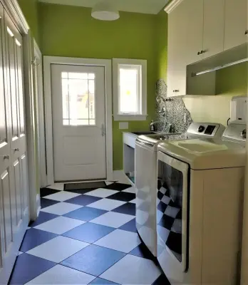Joyful and Whimsical Dog Grooming and Laundry Space — Kitchen Remodeling project by Margaret Volney Designs, LLC