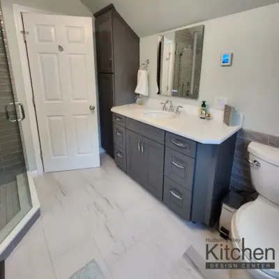 Grey Bathroom Remodel — Kitchen Remodeling project by Hudson Valley Kitchen Design Center