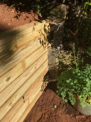 Failed cinder block replacement by TJB-INC Landscape & Drainage Contractor