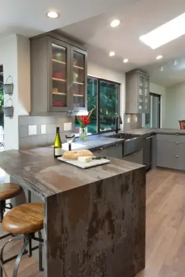 Grey Stained Hickory Kitchen with Dekton Countertops — Kitchen Remodeling project by Wiscomb Design, LLC.