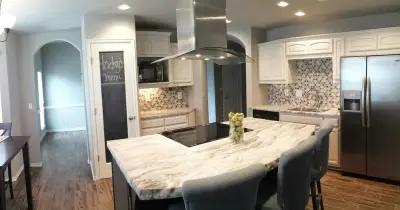 White Marble Kitchen in Transition — Kitchen Remodeling project by All Stone Granite & Marble
