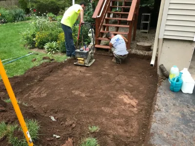 Pavers installed with Gator base — Landscape Design project by TJB-INC Landscape & Drainage Contractor