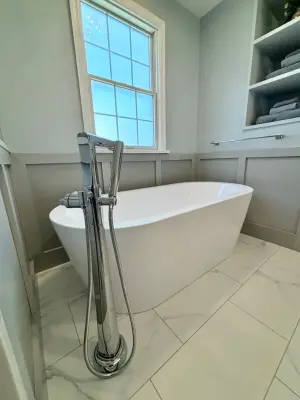 Serene Main Bathroom — Kitchen Remodeling project by Haute Designs