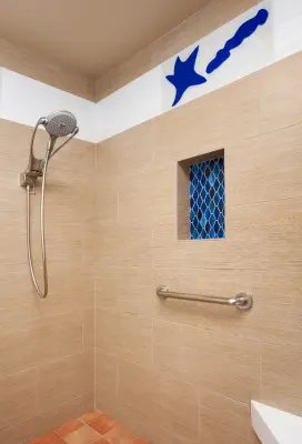 Matisse-Influenced Compact Bathroom — Kitchen Remodeling project by Kathleen Donohue, Neil Kelly Co.