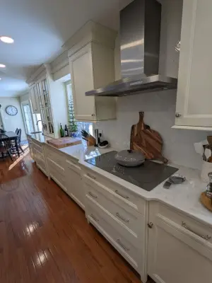 Harmony in Painted and Stained Cabinetry for Mechanicsburg Kitchen — Kitchen Remodeling project by Stacey Kocevar Designs, LLC